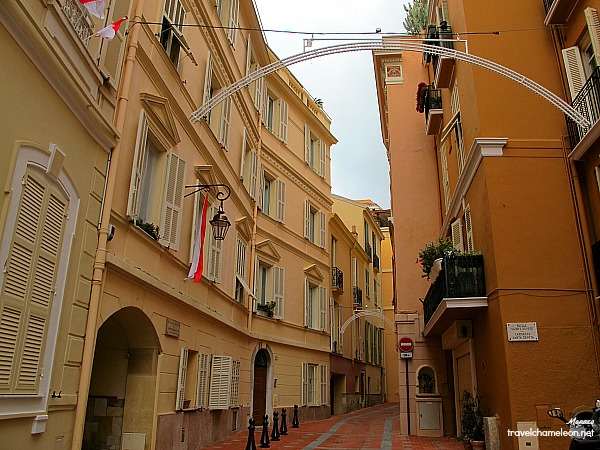 Entering the Medieval streets of Monaco heading towards the Palace. 