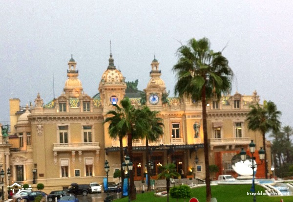 This was as close as we got to the Casino in our yellow raincoats, sheltering from the heavy rain. 